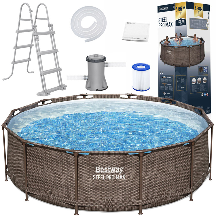 Каркасний круглий басейн Bestway 12FT Rattan 366x100cm 56709