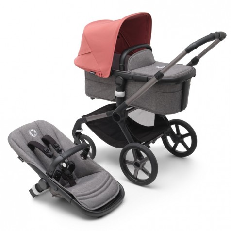 Grey Melange - Sunrise Red
